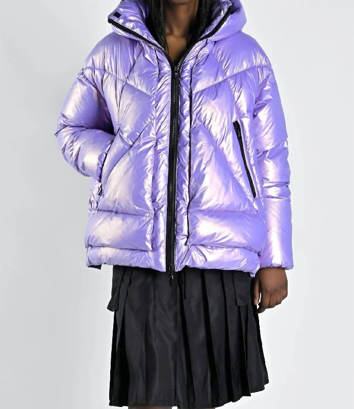 Eugenie Short Jacket In Madreperla Purple Opulence