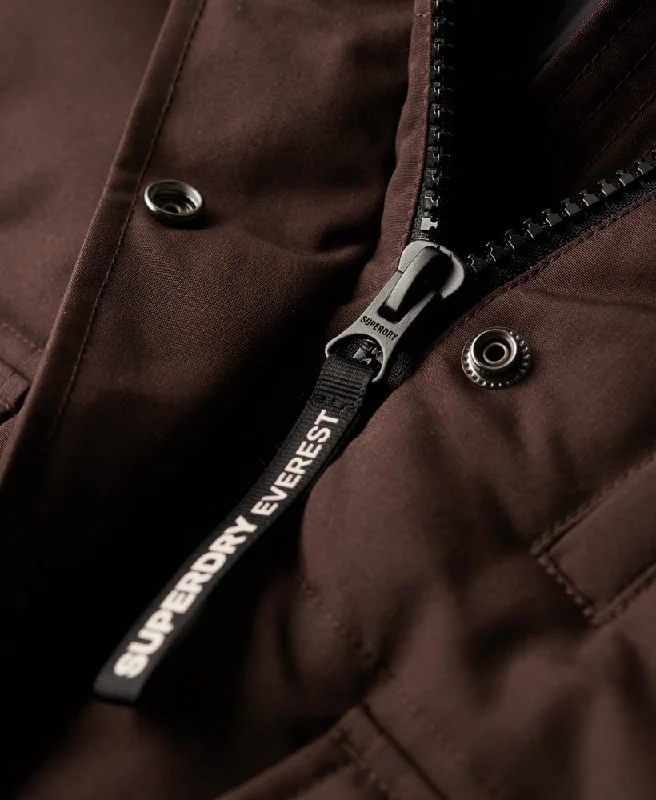 Hooded Everest Puffer Bomber Jacket | Java Brown