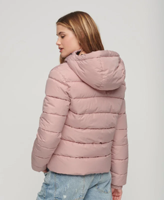 Hooded Spirit Sports Puffer Jacket | Vintage Blush Pink