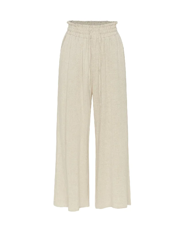 Idy Beige Linen Blend Culottes