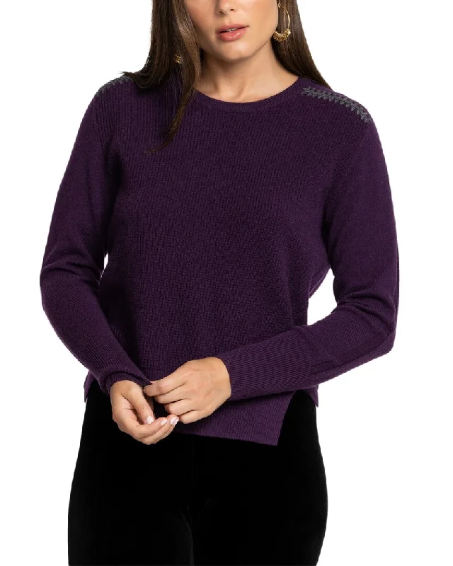 Johnny Was Mishika Waffle Wool & Cashmere-Blend Pullover