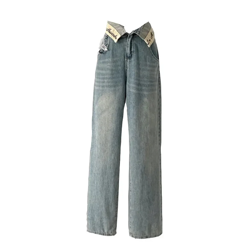 Long Baggy Jeans Women Y2K Boyfriend High Waist Wide Leg Pants