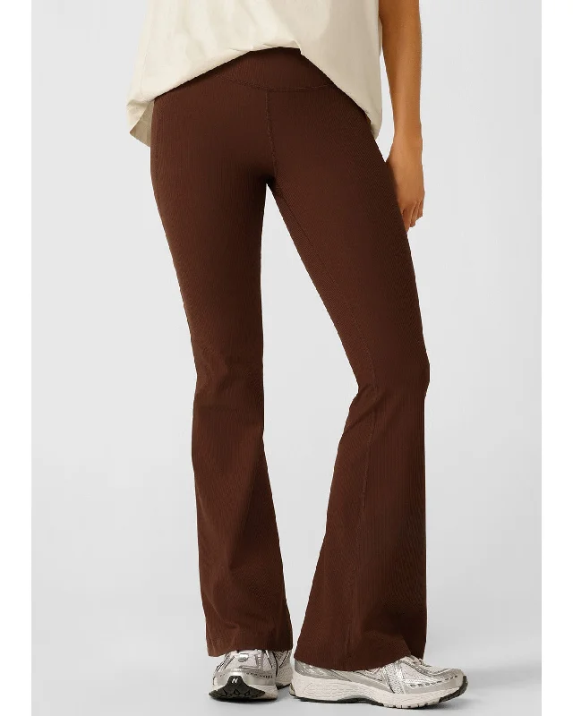 Lorna Jane Irrestible Stomach Support Rib Flared Leggings - Espresso