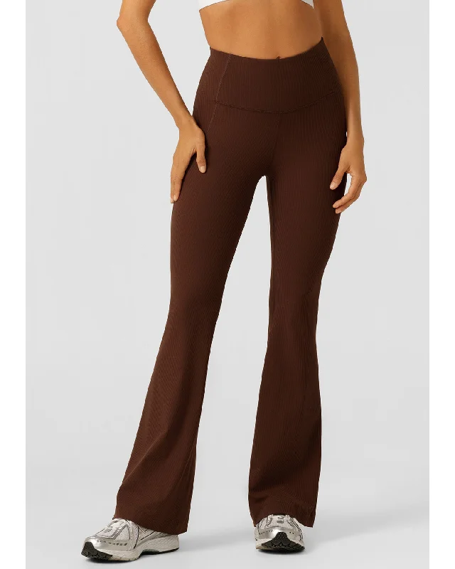 Lorna Jane Irrestible Stomach Support Rib Flared Leggings - Espresso