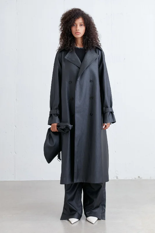 VEGAN LEATHER TRENCH COAT