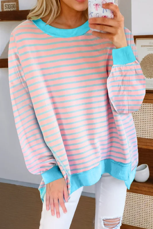 Pink Stripe / M / 70%Polyester+25%Cotton+5%Elastane