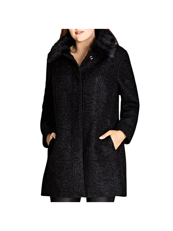 Plus Womens Fall Warm Midi Coat