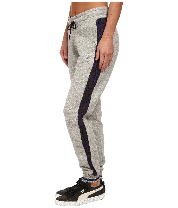 Puma Printed Side Panel Sweatpants  - Grey - Womens