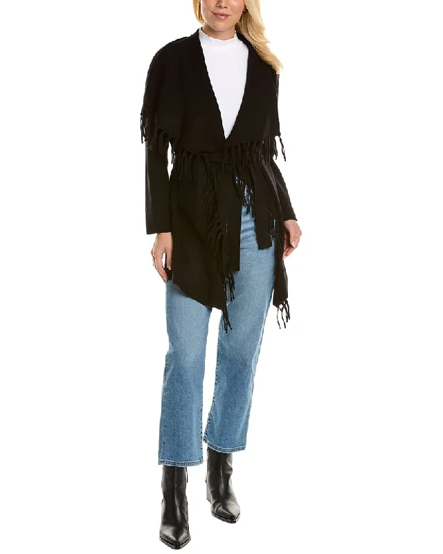 T Tahari Shawl Collar Open Cardigan