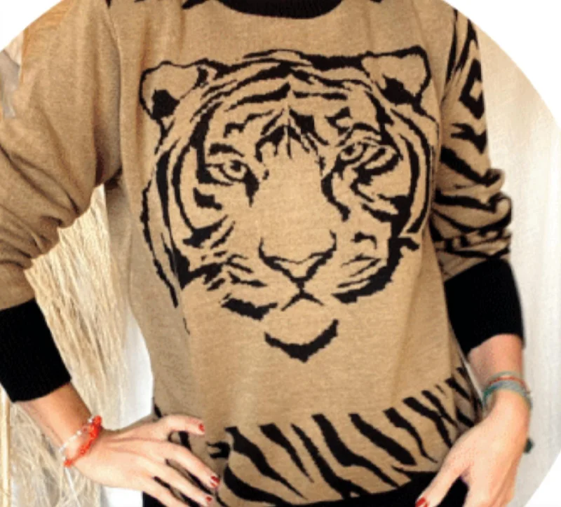 Tiger Sweater In Beige