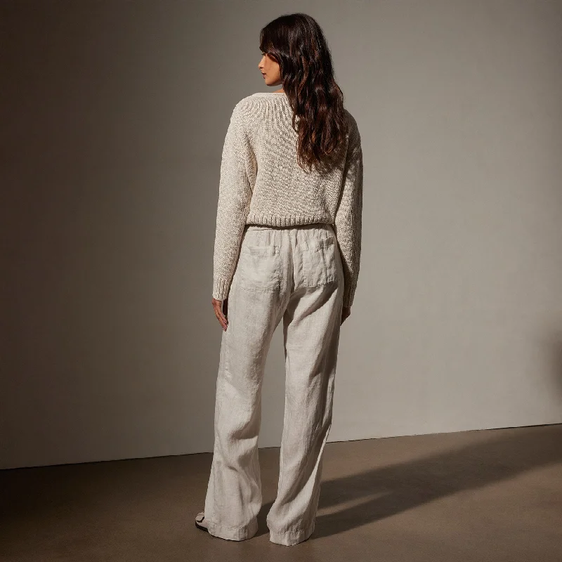 Wide Leg Relaxed Linen Pant - Salt Pigment