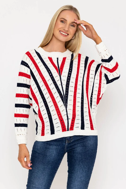 Diagonal Stripe Textured Knit