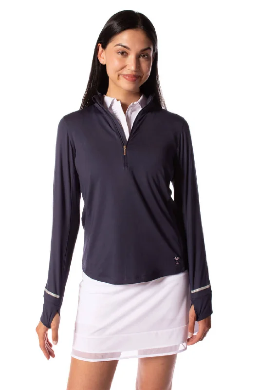 Navy Fabulous Mock Pullover