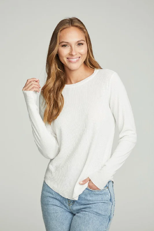 Long Sleeve Crew Neck Shirttail Tee