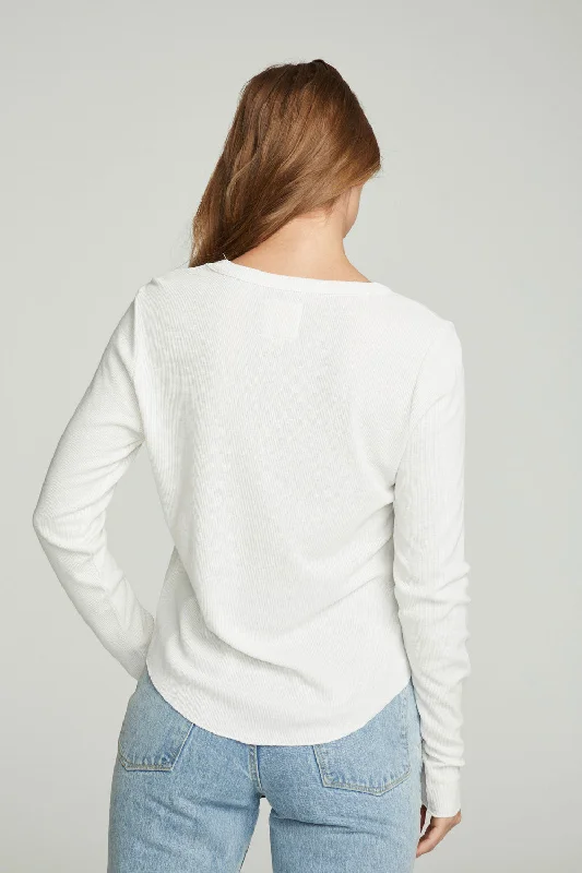 Long Sleeve Crew Neck Shirttail Tee