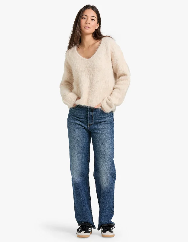 Hunter Alpaca V-Neck Knit - Cream