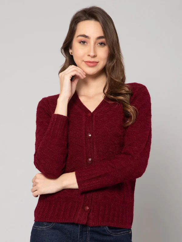 Cantabil Women Maroon Sweater