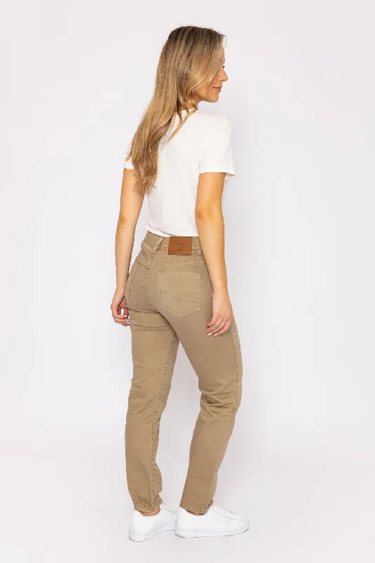 Casual Straight Leg Pants in Taupe