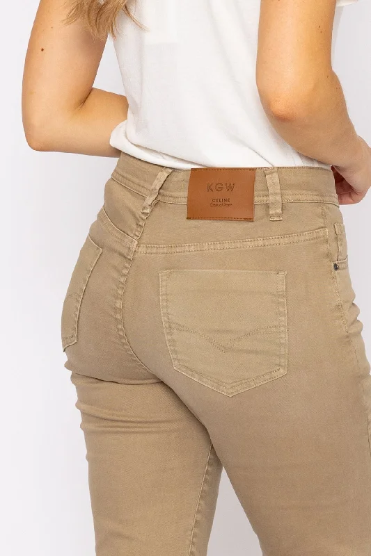 Casual Straight Leg Pants in Taupe