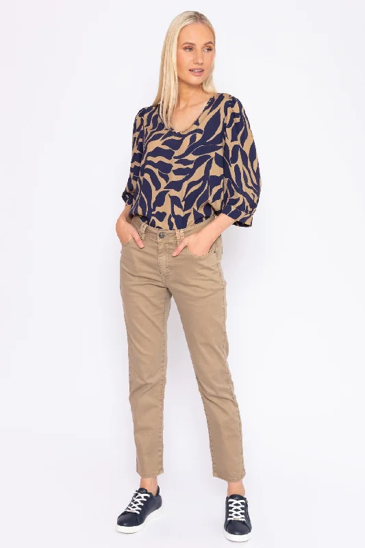 Casual Straight Leg Pants in Taupe