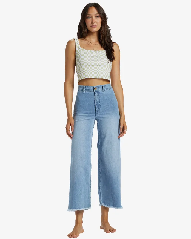 Free Fall Indigo Wide-Leg Jeans - Surf Spray