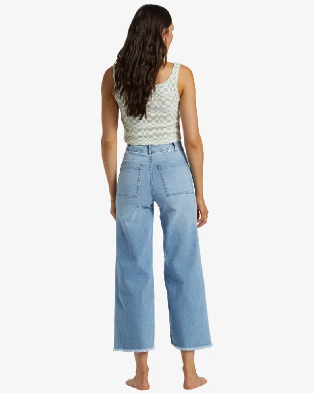 Free Fall Indigo Wide-Leg Jeans - Surf Spray