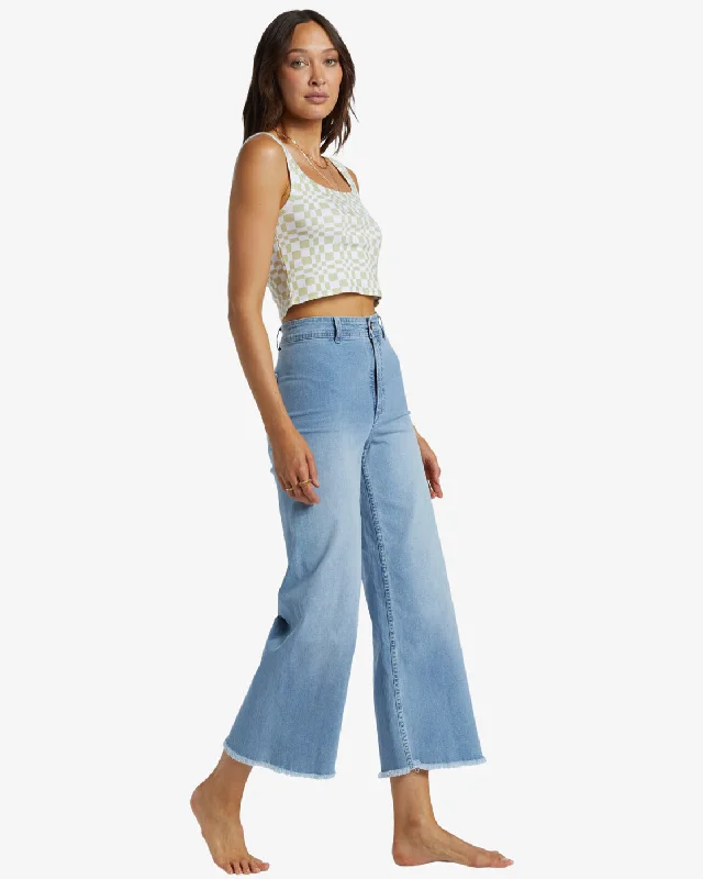 Free Fall Indigo Wide-Leg Jeans - Surf Spray