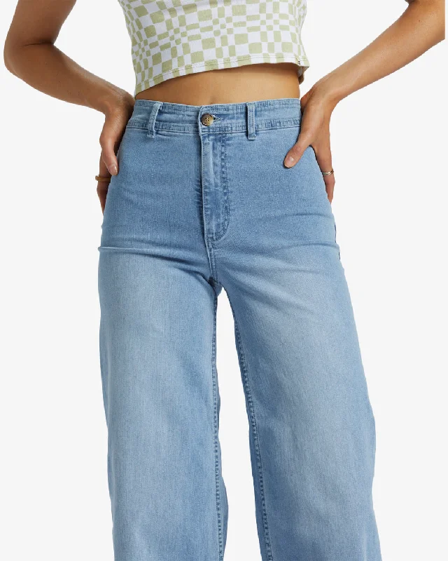 Free Fall Indigo Wide-Leg Jeans - Surf Spray