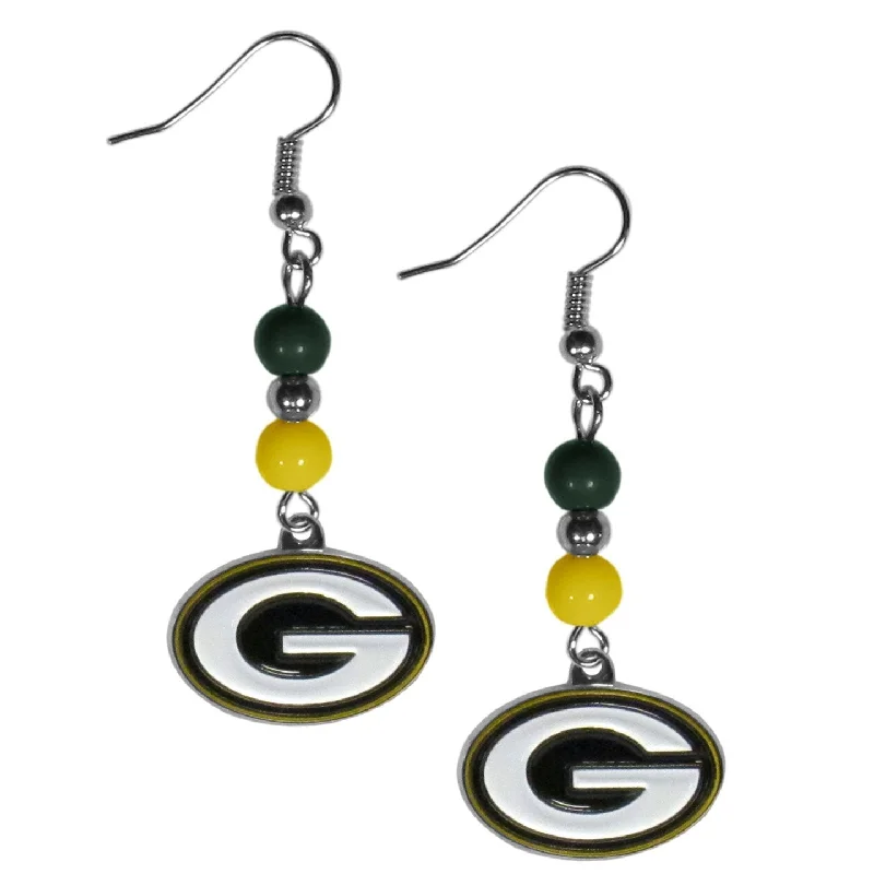 Green Bay Packers Bead Dangle Earrings