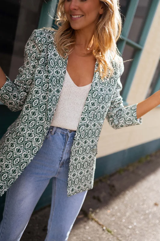 Green Patterned Rosen Blazer