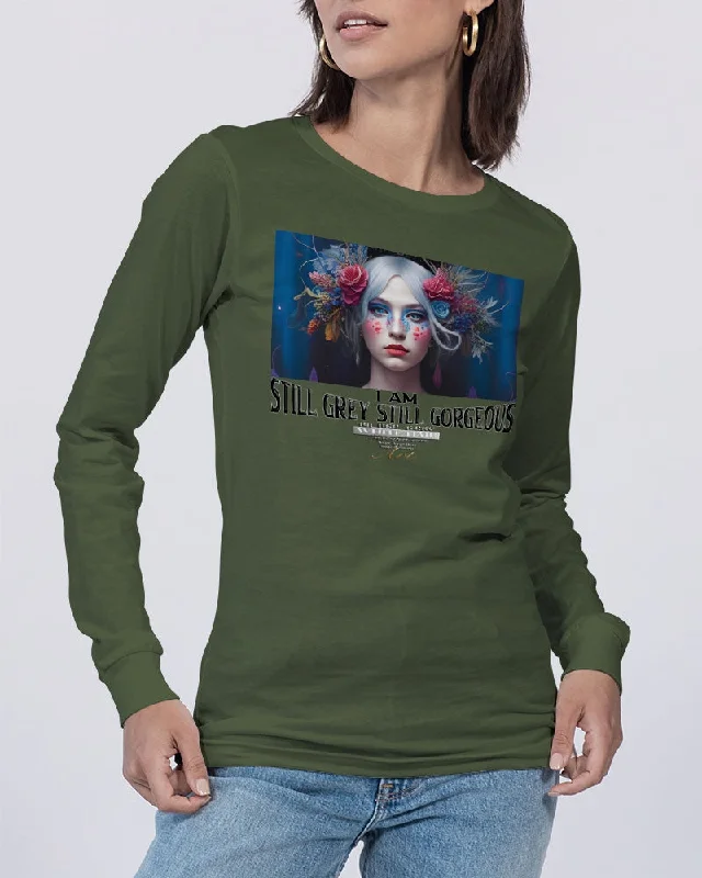 I am Still Grey Still Gorgeous Unisex Jersey Long Sleeve Tee | Bella + Canvas