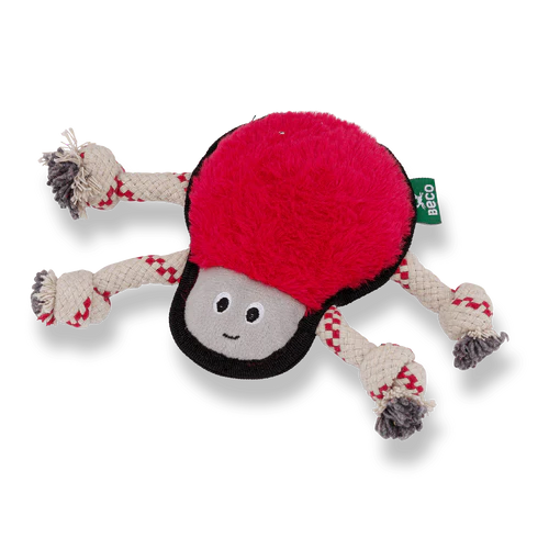 Beco - Recycled Rough and Tough Dog Toy - Spider - Medium - Red