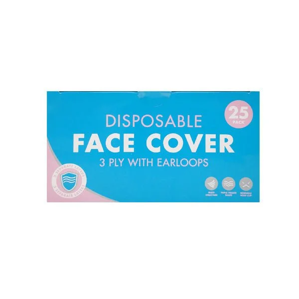 Disposable Face Masks Pink 3 Ply 25 Pk