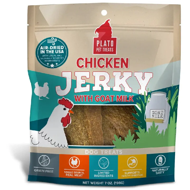 Plato Pet Treats Chicken Jerky with Goat's Milk